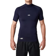 アンダーアーマー（UNDER ARMOUR）（メンズ）野球 アンダーシャツ 半袖 ヒートギア アーマーコンプレッション モック 1313256 MDN BB ネイビー