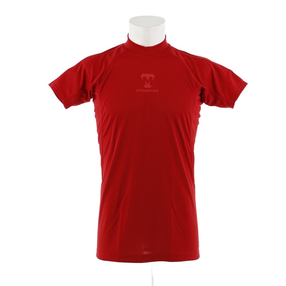 傷汚れ可能性有りの為大奉仕 野球 ウェア Tシャツ 半袖 メンズ ハイネック レボルタイガー Uwrdys 003 Red 美津和タイガー スーパースポーツゼビオ
