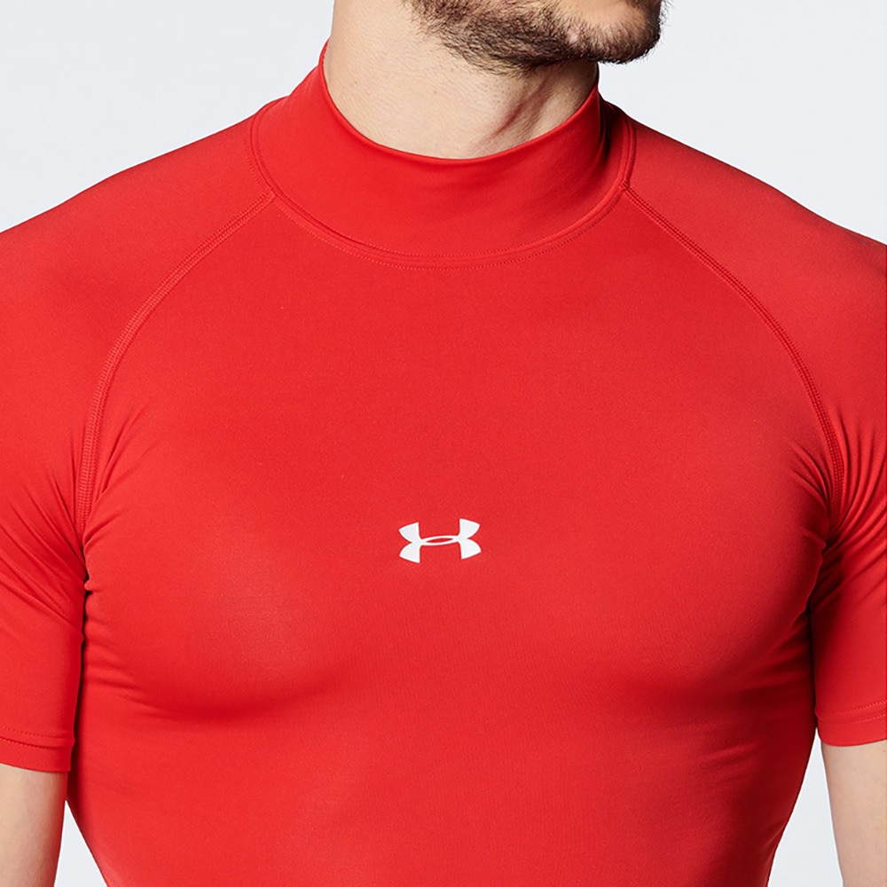 アンダーアーマー（UNDER ARMOUR）（メンズ）野球 アンダーシャツ ヒートギアアーマー コンプレッション 半袖モックネックTシャツ 1358642 600