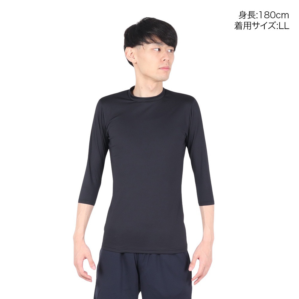エックスティーエス（XTS）（メンズ）ストレッチ丸首7分袖アンダーシャツ 723G6ES4169 BLK
