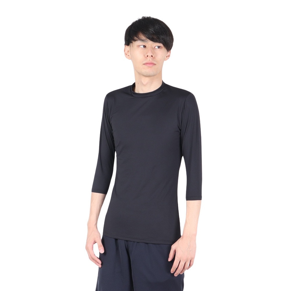 エックスティーエス（XTS）（メンズ）ストレッチ丸首7分袖アンダーシャツ 723G6ES4169 BLK