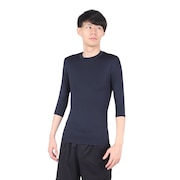 (メンズ)野球 アンダーシャツ ストレッチ 丸首 7分袖シャツ 723G6ES4169 NVY.