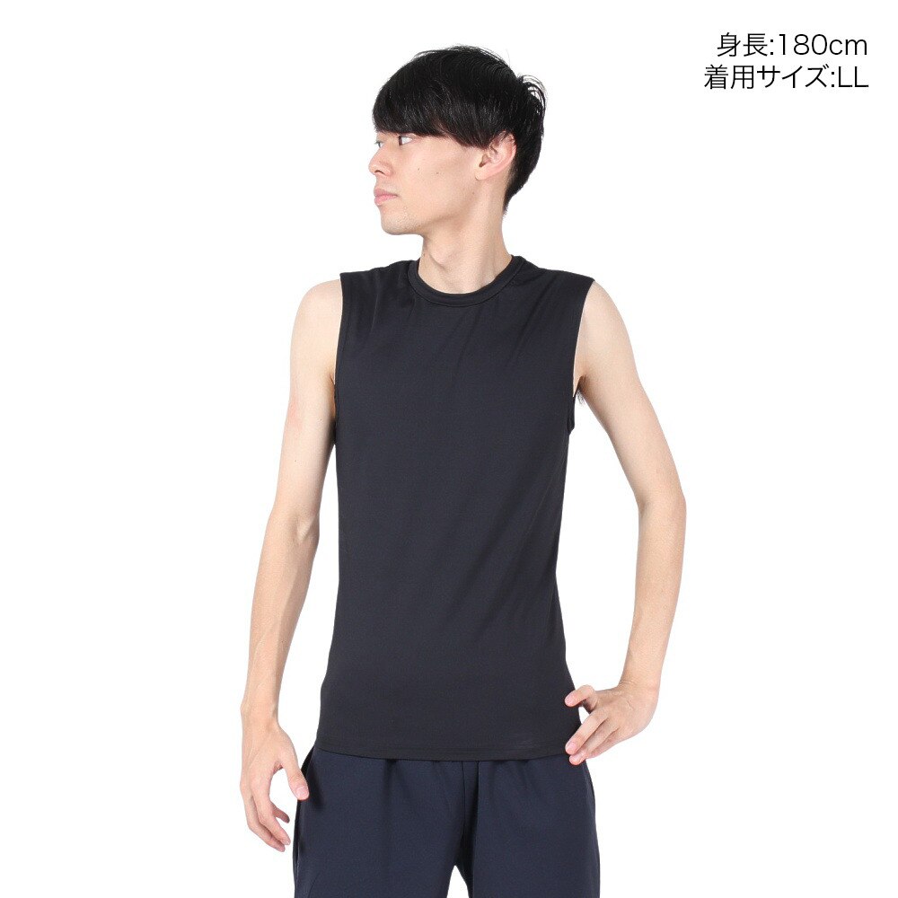 エックスティーエス（XTS）（メンズ）野球 アンダーシャツ ストレッチ丸首ノースリーブシャツ 723G0ES7673 BLK.