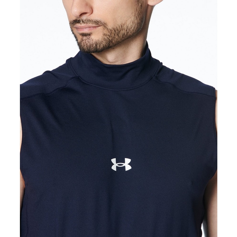 アンダーアーマー（UNDER ARMOUR）（メンズ）野球 ヒートギアアーマー コンフォートフィッティド スリーブレス モックネック アンダーシャツ 1385293 410 速乾