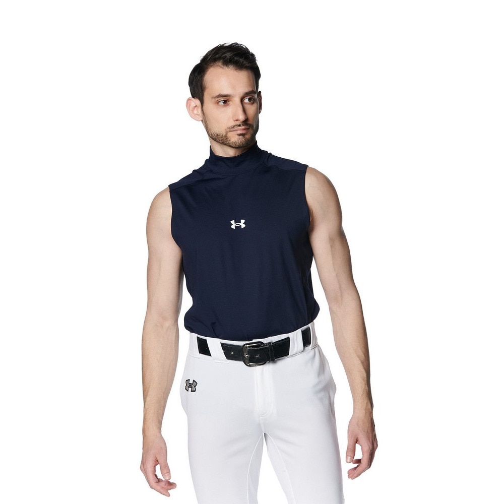 アンダーアーマー（UNDER ARMOUR）（メンズ）野球 ヒートギアアーマー コンフォートフィッティド スリーブレス モックネック アンダーシャツ 1385293 410 速乾