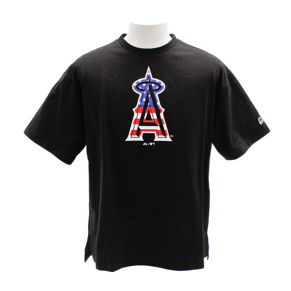  Tシャツ メンズ 半袖 アイテムロゴビッグ (LA) MM01-LA-9S39-BK 【野球 スポーツ ウェア 一般】