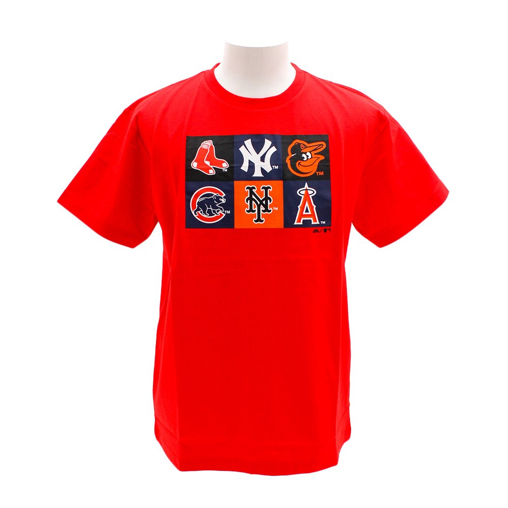  Tシャツ メンズ 半袖 6アイテムプリント MM01-ML-9S23-RD 【野球 スポーツ ウェア 一般】