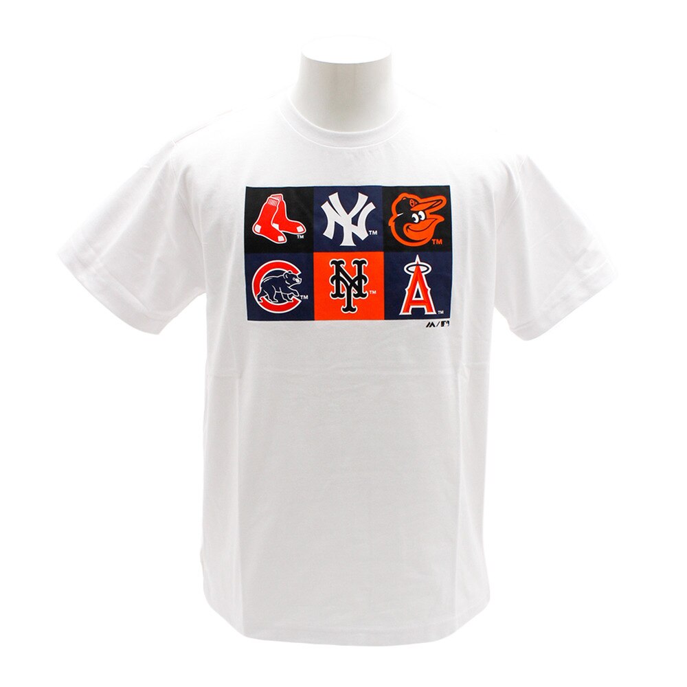  Tシャツ メンズ 半袖 6アイテムプリント MM01-ML-9S23-WH 【野球 スポーツ ウェア 一般】