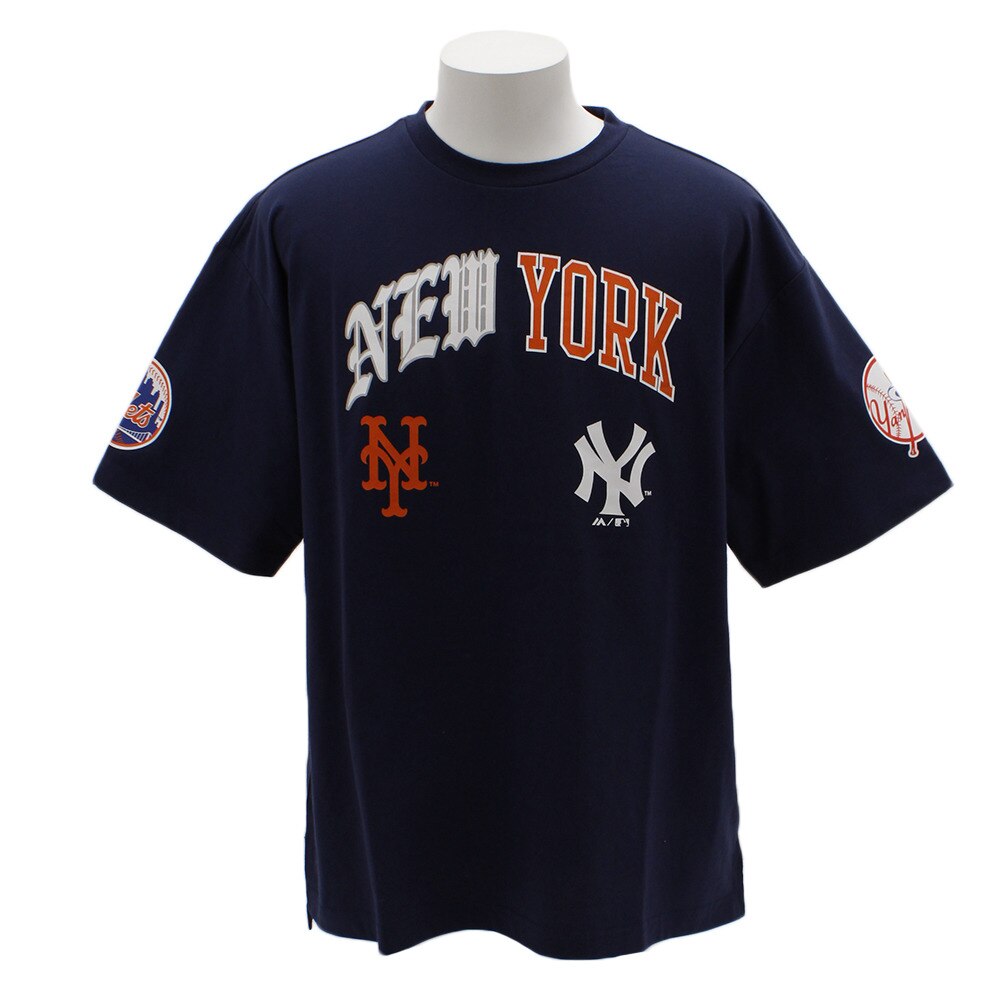 Tシャツ メンズ 半袖 Mlbプリントビッグ Mm01 Ml 9s35 Nv 野球 スポーツ ウェア 一般 Mj Mlb スーパースポーツゼビオ