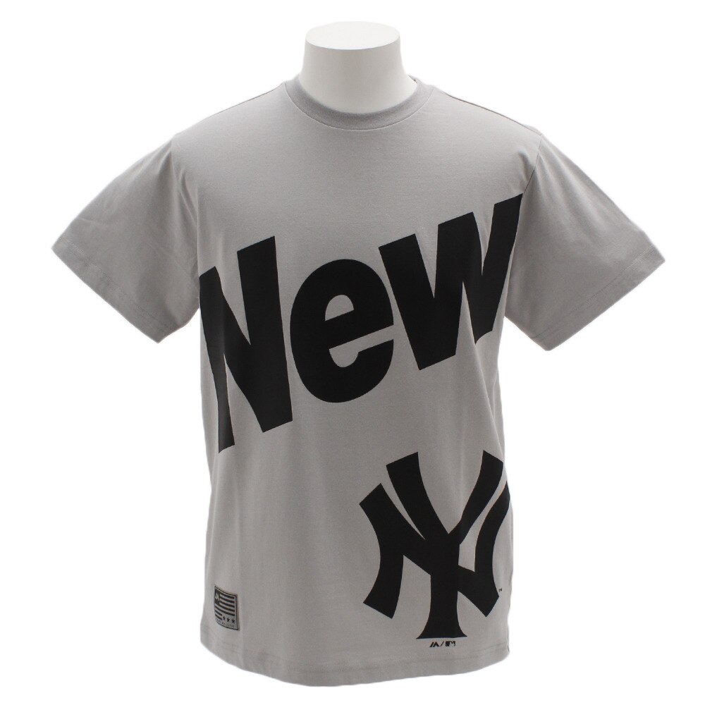  Tシャツ メンズ 半袖 ビッグプリント MM01-NY-9S06-GY 【野球 スポーツ ウェア 一般】