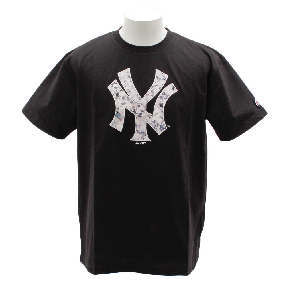  Tシャツ メンズ 半袖 ダイアモンドプリント MM01-NY-9S18-BK 【野球 スポーツ ウェア 一般】