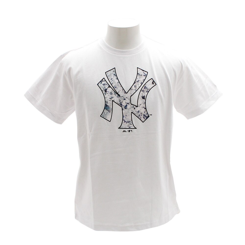  Tシャツ メンズ 半袖 ダイアモンドプリント MM01-NY-9S18-WH 【野球 スポーツ ウェア 一般】