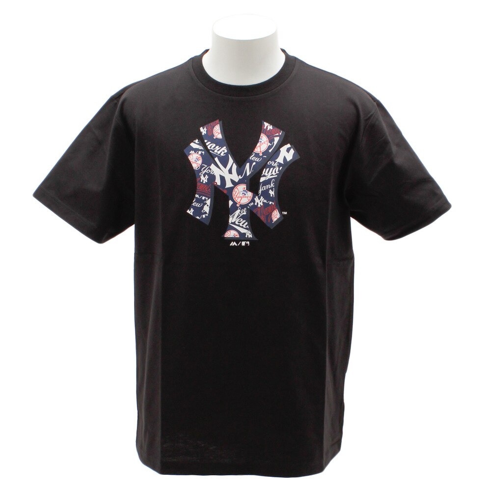  Tシャツ メンズ 半袖 アイテムロゴプリント MM01-NY-9S28-BK 【野球 スポーツ ウェア 一般】