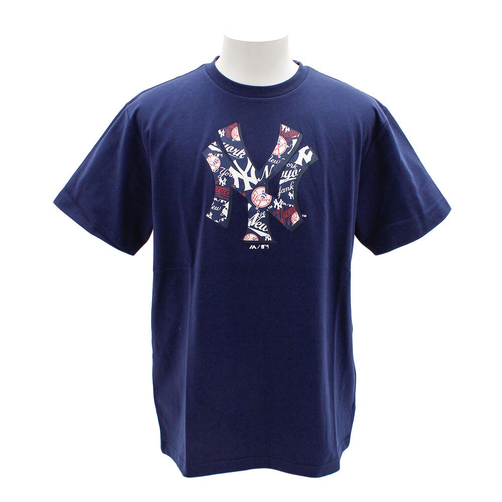  Tシャツ メンズ 半袖 アイテムロゴプリント MM01-NY-9S28-NV 【野球 スポーツ ウェア 一般】
