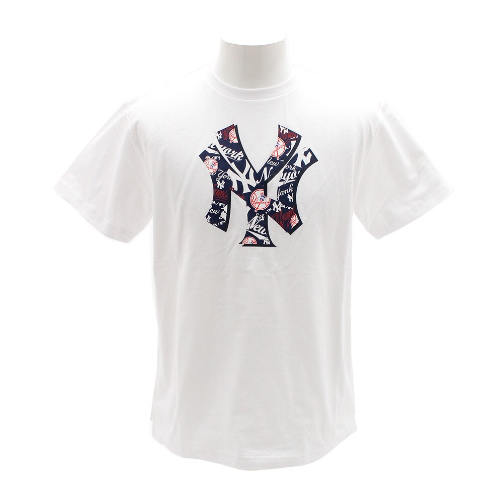  Tシャツ メンズ 半袖 アイテムロゴプリント MM01-NY-9S28-WH 【野球 スポーツ ウェア 一般】