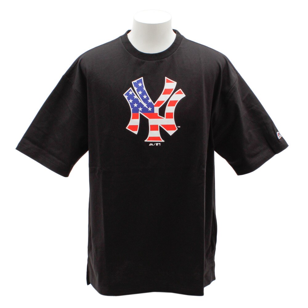  Tシャツ メンズ 半袖 アイテムロゴビッグ MM01-NY-9S39-BK 【野球 スポーツ ウェア 一般】