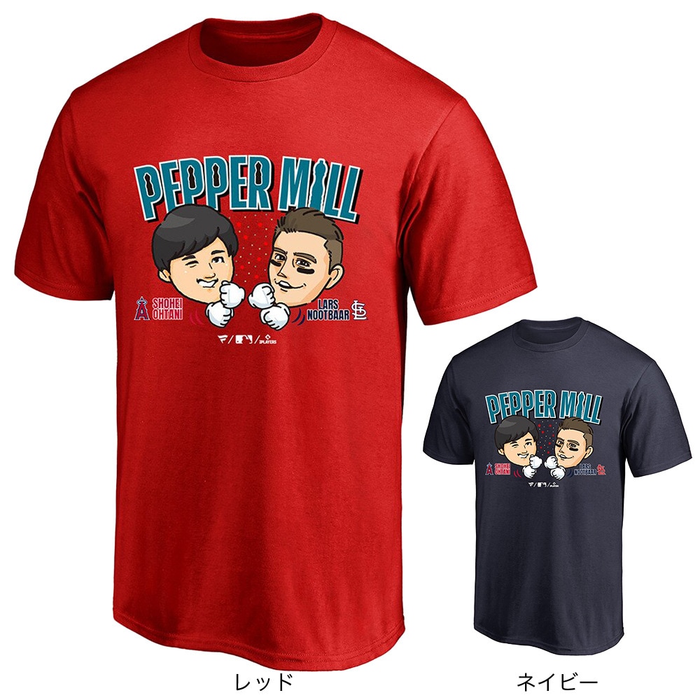 ファナティクス（Fanatics）（メンズ、レディース）ペッパーミル 大谷翔平 ヌートバー 野球ウェア 半袖 Tシャツ ML01-23SS-0022-RED