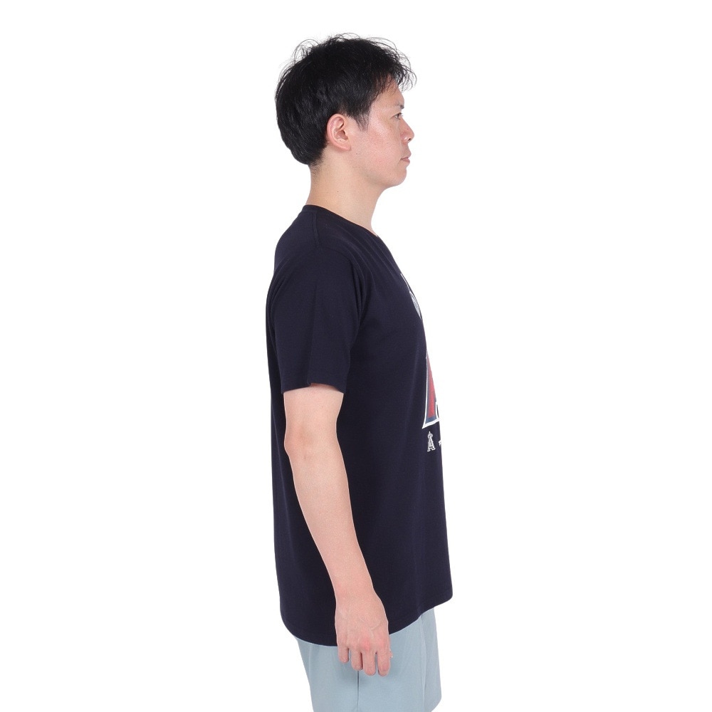 エムエルビー（MLB）（メンズ）野球ウェア ロサンゼルスエンゼルス カブト半袖Tシャツ ML01-23SS-0041-NVY