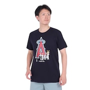 エムエルビー（MLB）（メンズ）野球ウェア ロサンゼルスエンゼルス カブト半袖Tシャツ ML01-23SS-0041-NVY