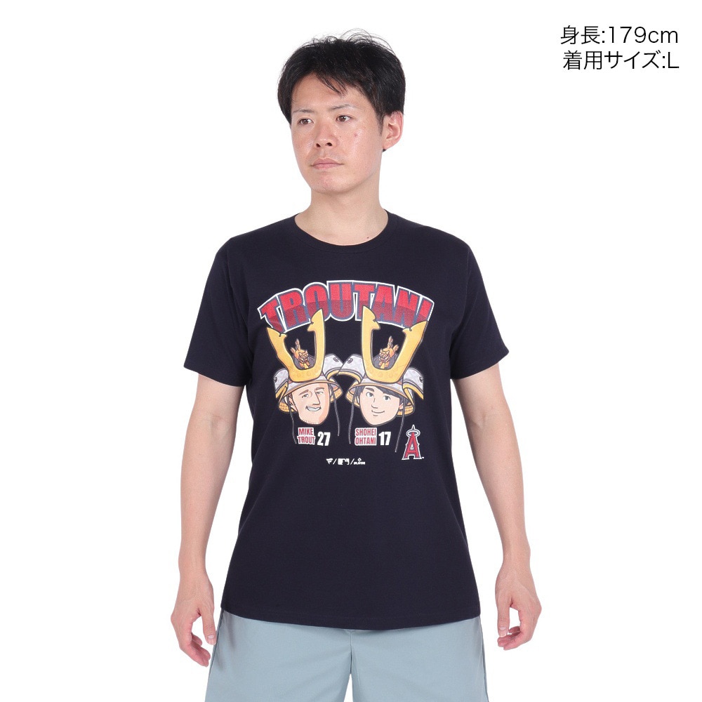 エムエルビー（MLB）（メンズ）野球ウェア ロサンゼルスエンゼルス トラウタニ トラウト×大谷 半袖Tシャツ ML01-23SS-0042-NVY