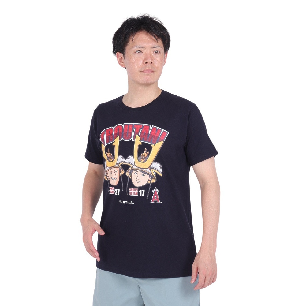 エムエルビー（MLB）（メンズ）野球ウェア ロサンゼルスエンゼルス トラウタニ トラウト×大谷 半袖Tシャツ ML01-23SS-0042-NVY