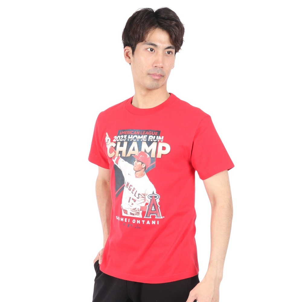 MJ・MLB（MJ・MLB）（メンズ、レディース）大谷翔平 Tシャツ ホームラン王 獲得記念 2023 野球ウェア ML01-23FW-0002-RED