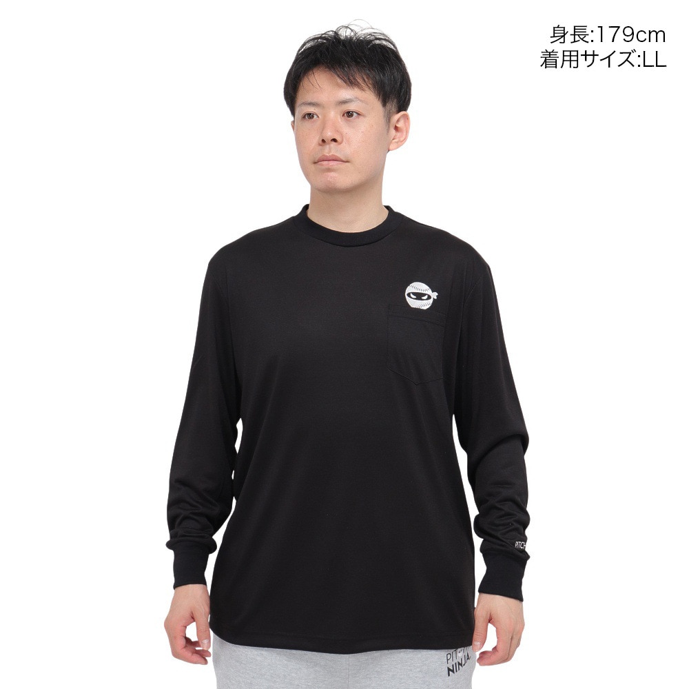 PITCHING NINJA（PITCHING NINJA ）（メンズ）ピッチングニンジャ 野球ウェア 長袖Tシャツ OT0324FW0001-BLK