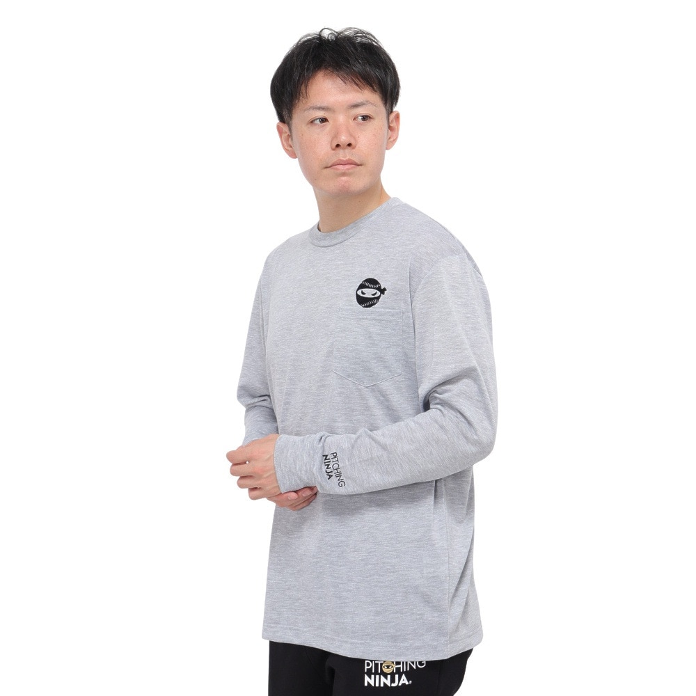 PITCHING NINJA（PITCHING NINJA ）（メンズ）ピッチングニンジャ 野球ウェア 長袖Tシャツ OT0324FW0001-GRY