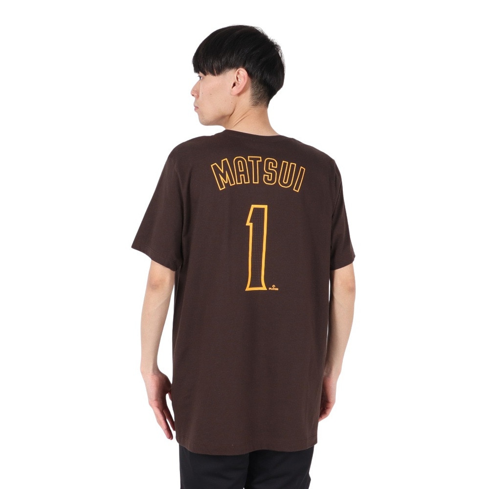 エムエルビー（MLB）（メンズ）野球ウェア ネーム&ナンバー 半袖Tシャツ サンディエゴ パドレス 松井裕樹 N199-20Q-PY9-T7H