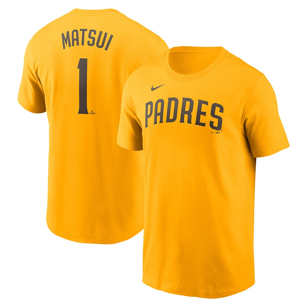エムエルビー（MLB）（メンズ）野球ウェア ネーム&ナンバー 半袖Tシャツ サンディエゴ パドレス 松井裕樹 N199-79Q-PY9-T7H