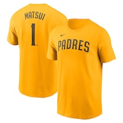 (メンズ)野球ウェア ネーム&ナンバー 半袖Tシャツ サンディエゴ パドレス 松井裕樹 N199-79Q-PY9-T7H