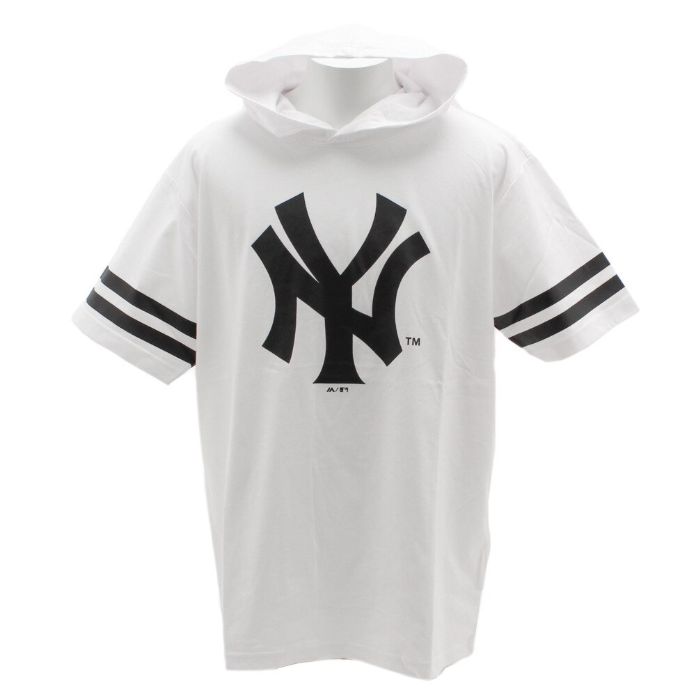  ラインプリントTシャツパーカー MM06-NY-9S06-WH 【野球 スポーツ ウェア 一般】