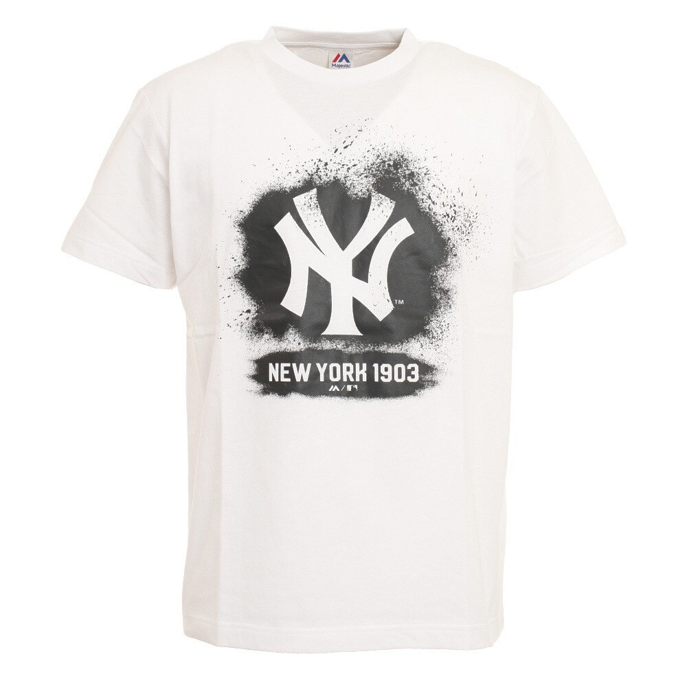 野球ウェア ニューヨーク ヤンキース スプレーロゴtシャツ Mm01 Ny 0s05 Wh Mj Mlb エルブレス