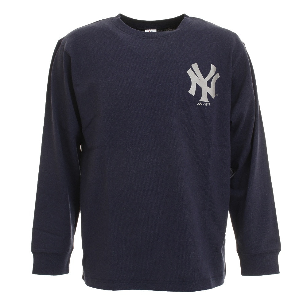  ヘビーウェイトニューヨーク ヤンキース リフレクター 長袖Tシャツ MM03-NY-0F02-NV メジャーリーグ