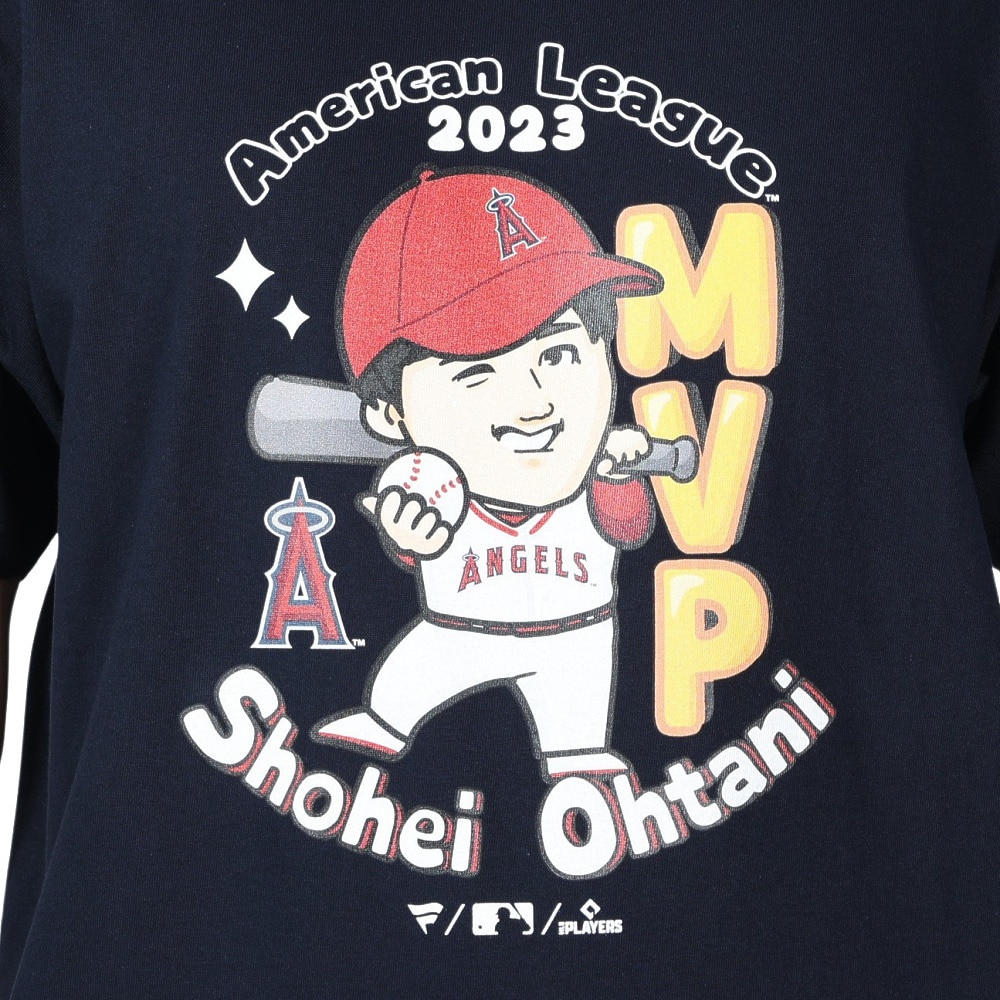 MJ・MLB（MJ・MLB）（メンズ、レディース）野球ウェア 大谷翔平 MVP記念 2023 イラスト Tシャツ エンゼルス ML01-23FW-0006 NAVY