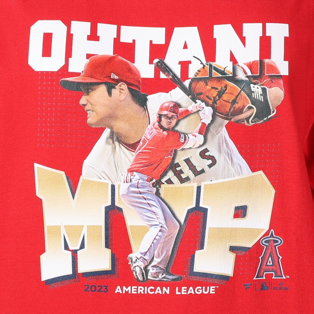 MJ・MLB（MJ・MLB）（メンズ、レディース）野球ウェア 大谷翔平 MVP記念 2023 フォト Tシャツ エンゼルス ML01-23FW-0007 RED