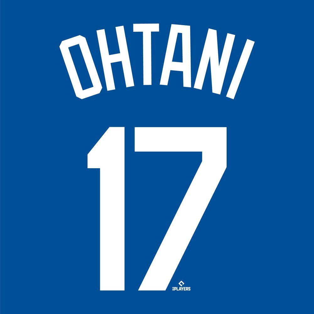 MJ・MLB（MJ・MLB）（メンズ、レディース）50-50 野球ウェア ドジャース 大谷翔平 ネーム&ナンバー Tシャツ ブルー ML01-24FW-0005-BLU