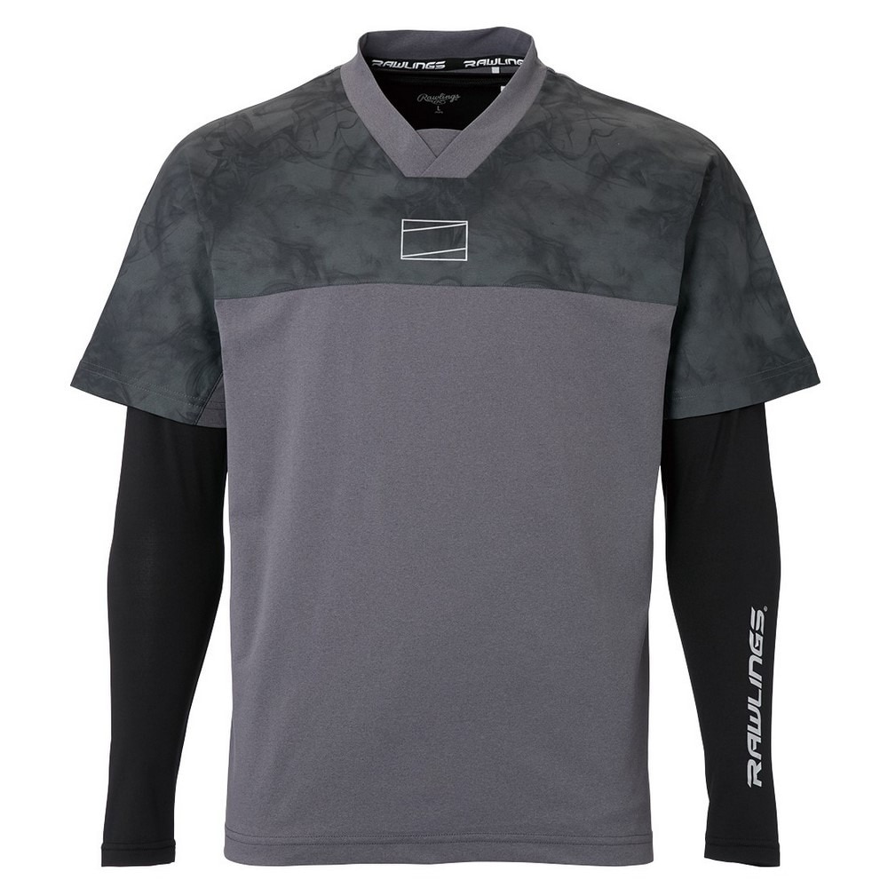 ローリングス（Rawlings）（メンズ、レディース）野球ウェア Ｔシャツ Vトップレイヤードセット AUT15S01S-CGRY