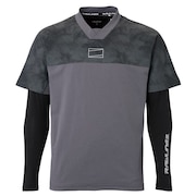 (メンズ、レディース)野球ウェア Tシャツ Vトップレイヤードセット AUT15S01S-CGRY