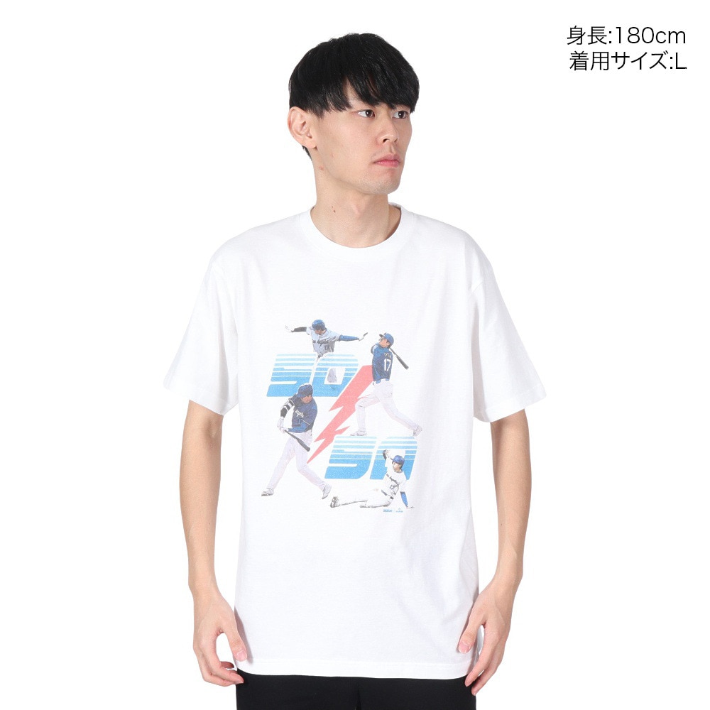 MJ・MLB（MJ・MLB）（メンズ）野球ウェア 大谷翔平 MLB PLAYERS OHTANI 50/50 LIGHTNING Tシャツ ホワイト 4474-1753 90