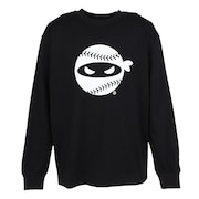 (メンズ)野球ウェア ロゴ 長袖Tシャツ OT0325FW0005-BLK