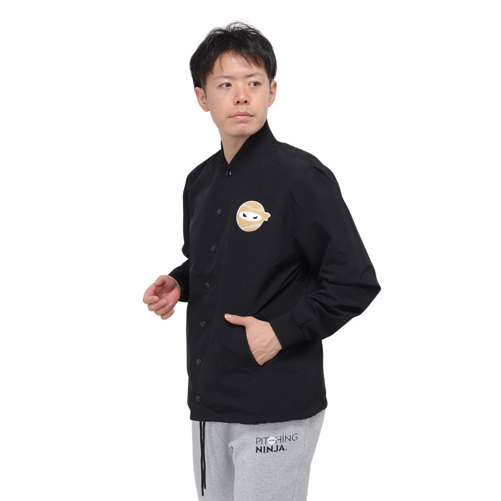 PITCHING NINJA（PITCHING NINJA ）（メンズ）ピッチングニンジャ 野球ウェア コーチ ジャケット OT2324FW0001-BLK