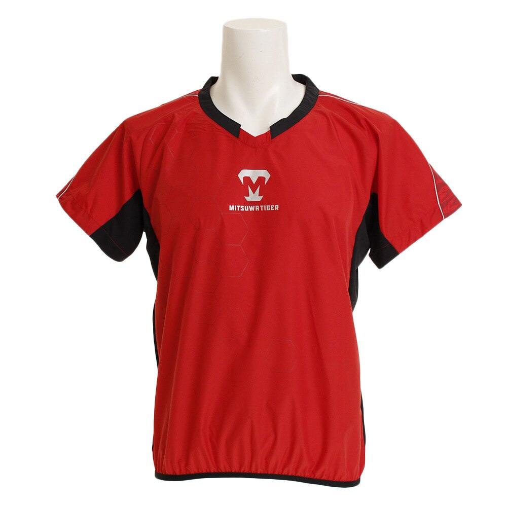  レボルタイガー ウーブンVネック 半袖Tシャツ PSREYS-002-RED