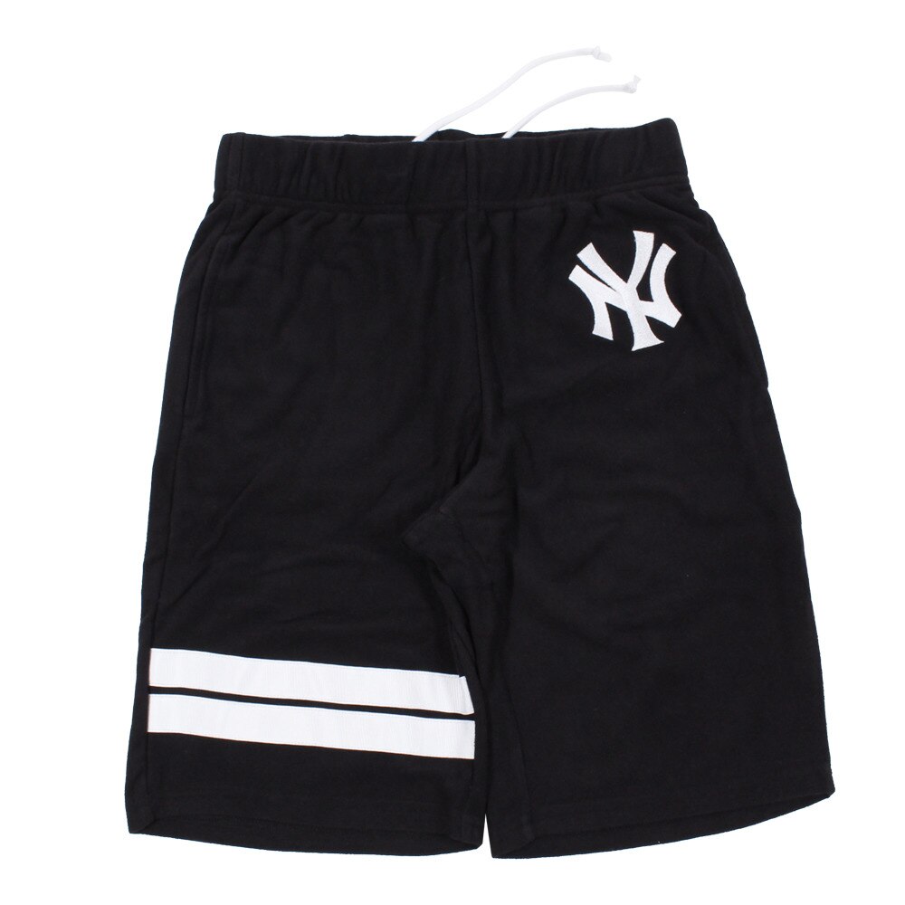  【ポイント15倍】【多少の傷汚れありの為大奉仕】MLB メンズ ハーフパンツ パイルショーツ ニューヨーク ヤンキース ロゴ 野球 ウェア ブラック