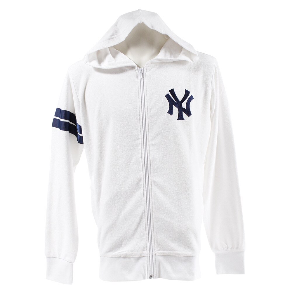  【ポイント15倍】【多少の傷汚れありの為大奉仕】MLB メンズ フルジップパーカー ヤンキース ロゴ MM06-NYK-8S08 野球 ウェア