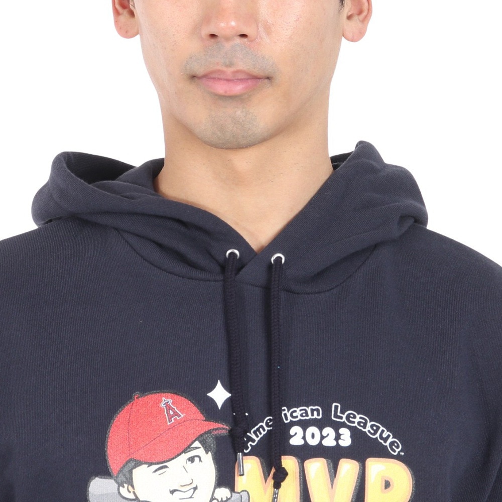 MJ・MLB（MJ・MLB）（メンズ、レディース）野球ウェア 大谷翔平 MVP記念 2023 イラスト パーカー エンゼルス ML06-23FW-0005 NAVY