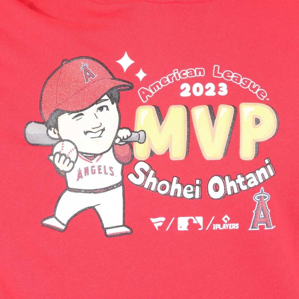 MJ・MLB（MJ・MLB）（メンズ、レディース）野球ウェア 大谷翔平 MVP記念 2023 イラスト パーカー エンゼルス ML06-23FW-0005 RED