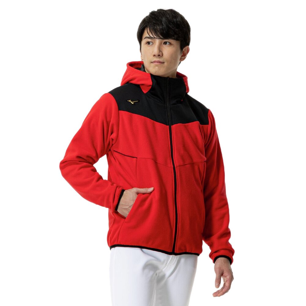 ミズノ 野球ウェア グランドコート・パーカー メンズ レッド - 【公式