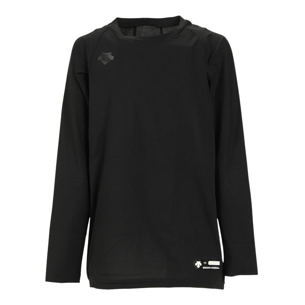 デサント（DESCENTE）（キッズ）野球ユニフォーム 練習着 ジュニア丸首長袖アンダーシャツ JSTD-771B BLK 速乾