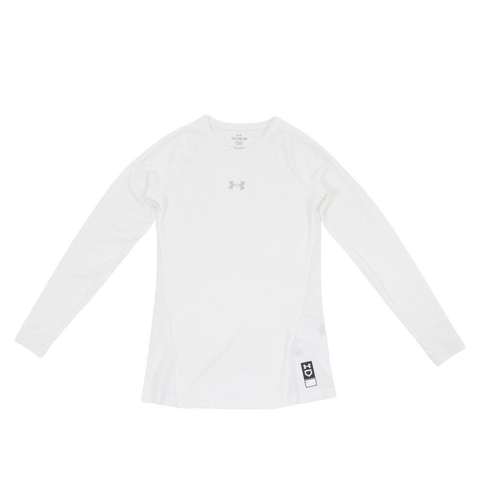 アンダーアーマー（UNDER ARMOUR）（キッズ）野球ユニフォーム ジュニア 練習着 ヒートギアアーマー コンプレッション 長袖クルーネックシャツ 1384752 100 速乾